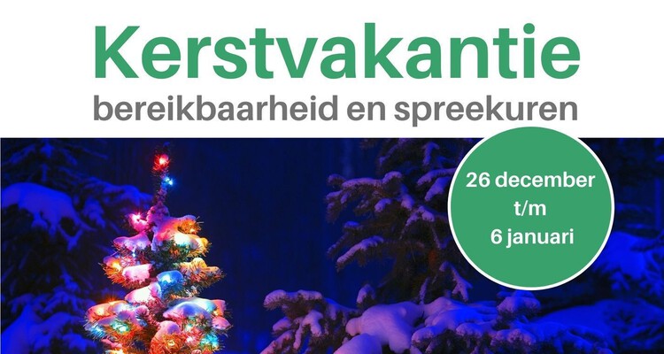 Bereikbaarheid kerstvakantie